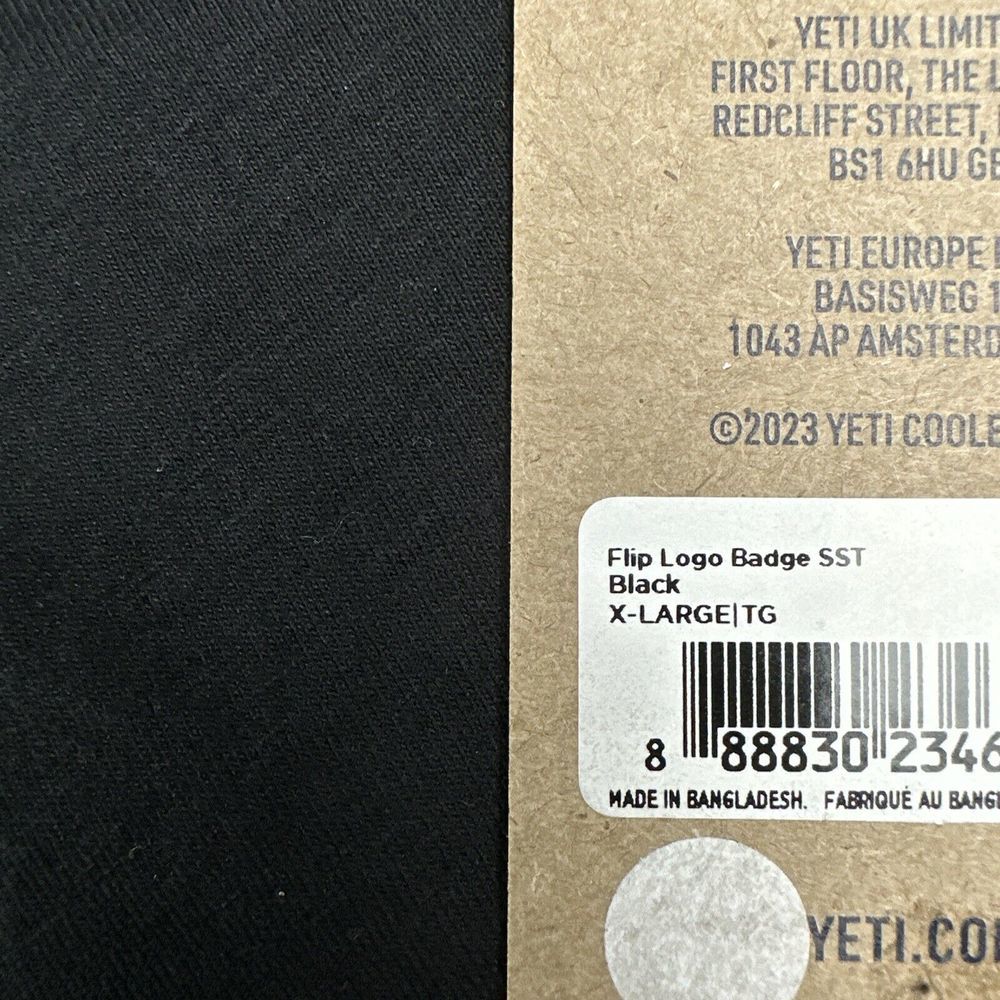 Yeti GS9531-1 Men Black Floral Logo Badge Short Sleeve T-Shirt Size X-Large New - Picture 6 of 10